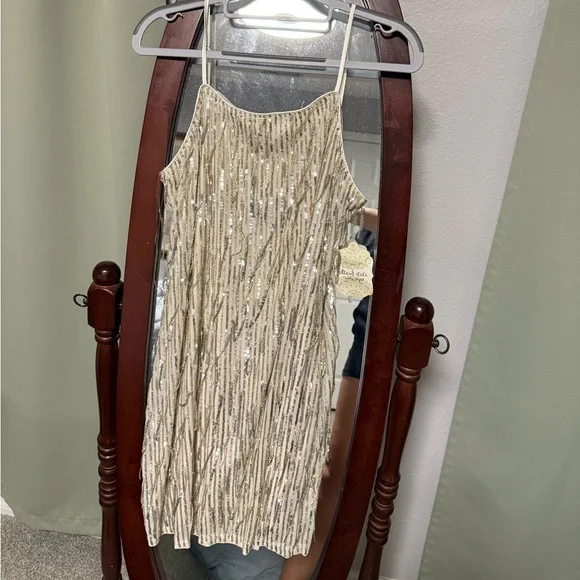 Altar'd State | Dresses | Altard State Gold Sequin Mini Dress | Poshmark